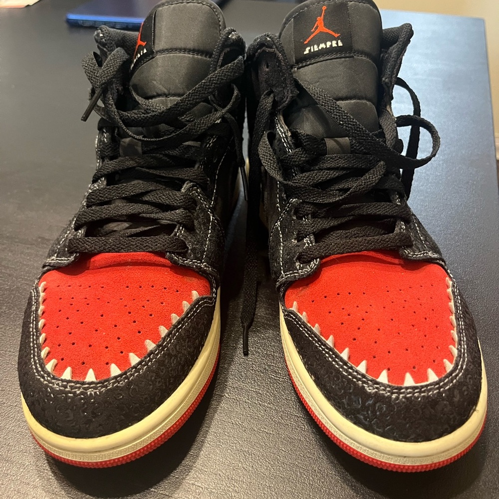 Air Jordan Black and Red High-Top Sneakers